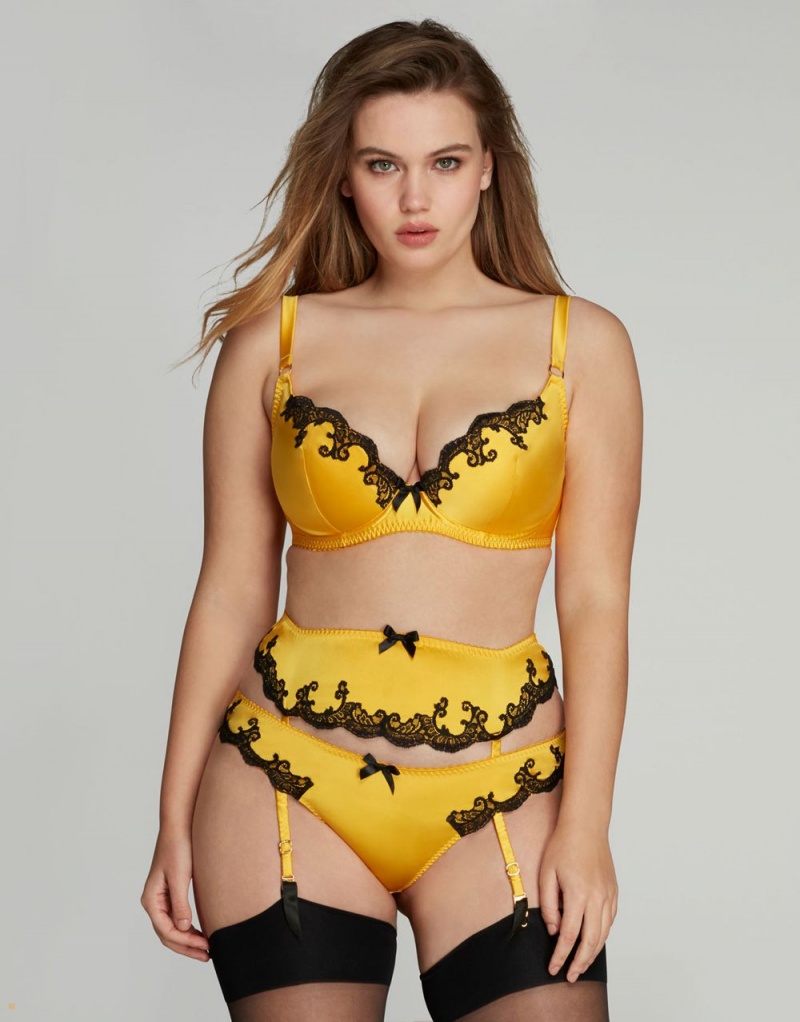 Agent Provocateur Molly Women's Suspenders Yellow | RYGNLXB-90