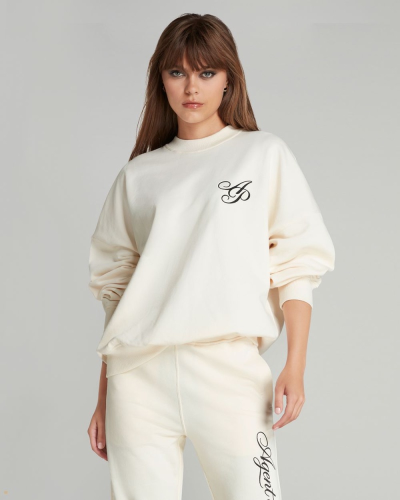 Agent Provocateur Rayley Women's Sweatshirts White | BRWAHOP-97