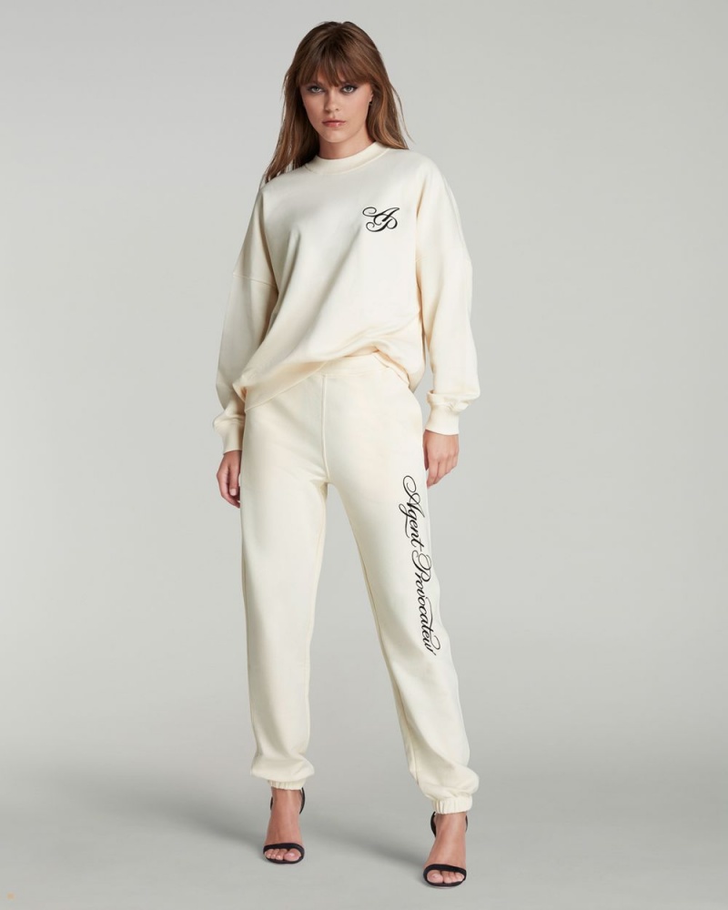 Agent Provocateur Rayley Women's Sweatshirts White | BRWAHOP-97