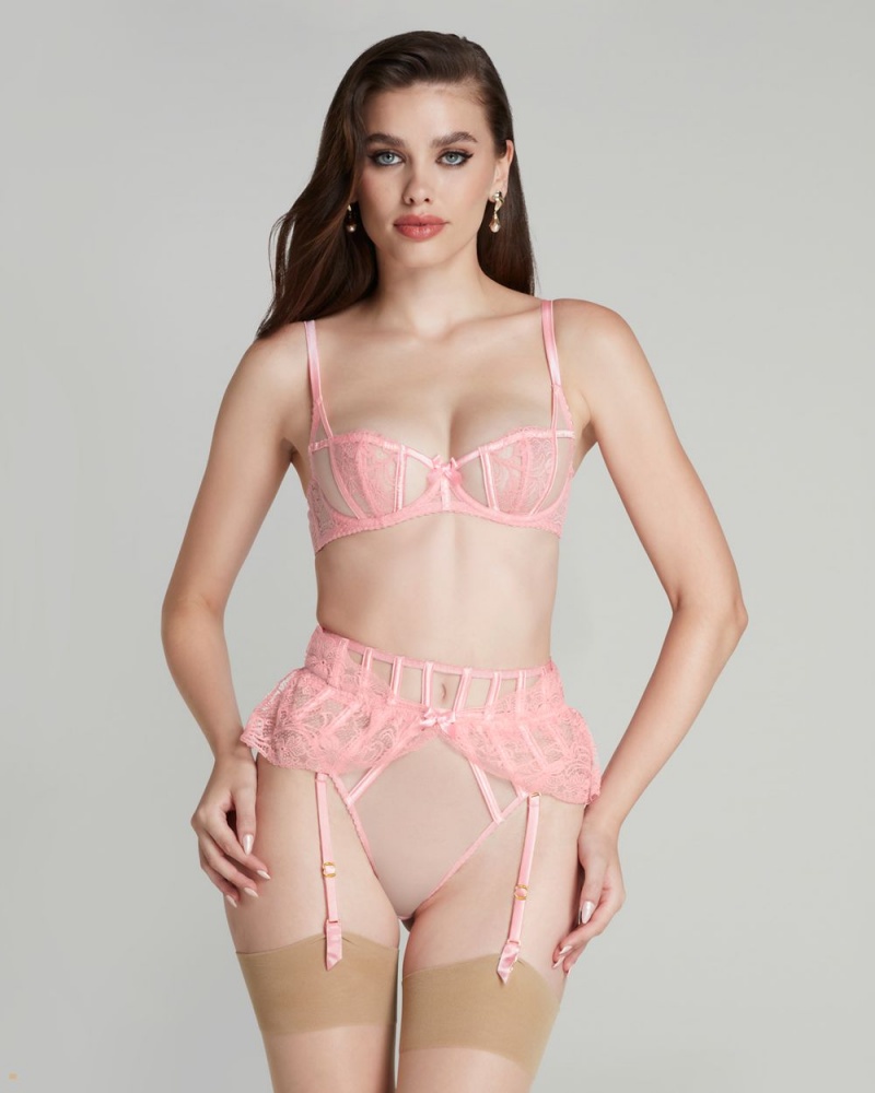 Agent Provocateur Rozlyn Suspender Women's Thong Pink | IOJZEDF-97