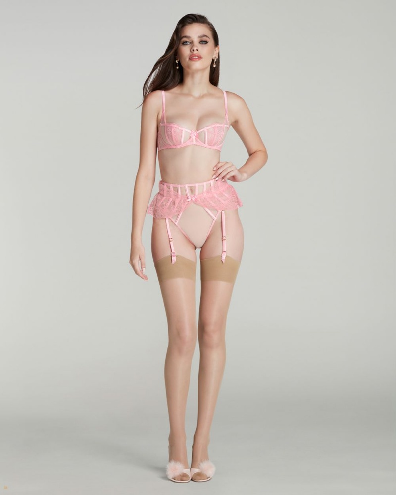 Agent Provocateur Rozlyn Suspender Women's Thong Pink | IOJZEDF-97