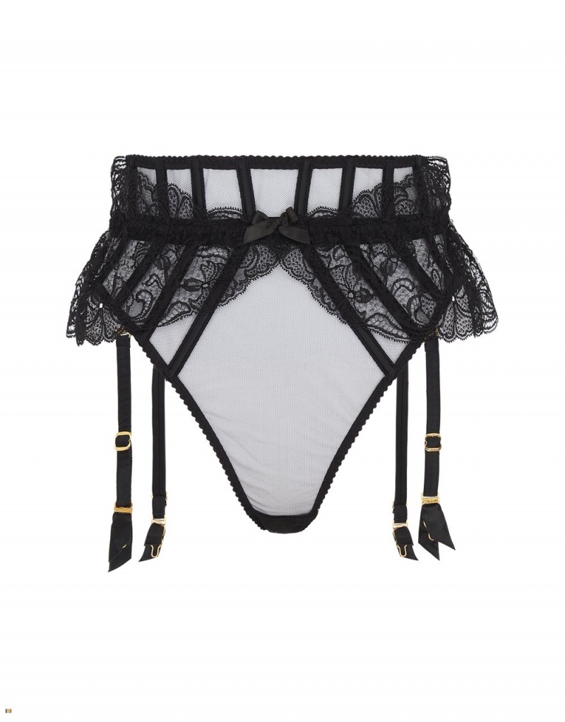 Agent Provocateur Rozlyn Suspender Women\'s Thong Black | LJTWCRF-52