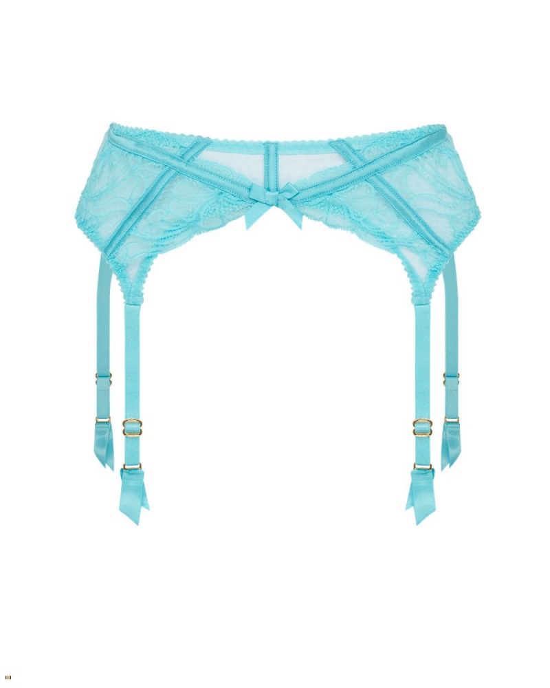 Agent Provocateur Rozlyn Women\'s Suspenders Turquoise | IXKHNZA-40