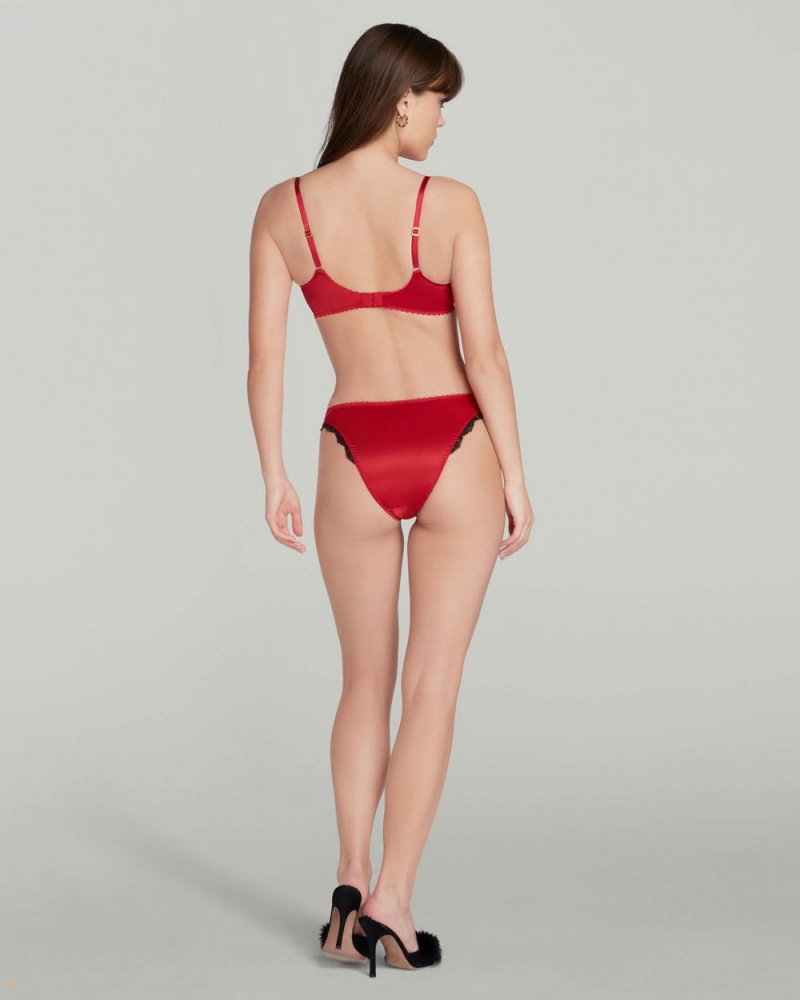 Agent Provocateur Sloane Balconette Underwired Women's Bras Red Black | MHREIOQ-30