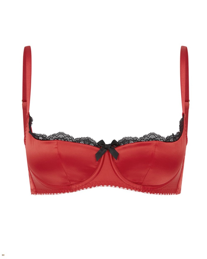 Agent Provocateur Sloane Balconette Underwired Women\'s Bras Red Black | MHREIOQ-30