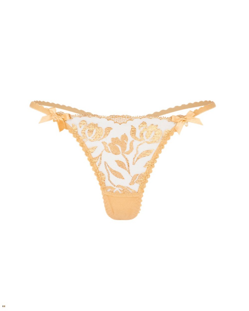 Agent Provocateur Sparkle Women\'s Thong Gold | XTVRPKJ-69