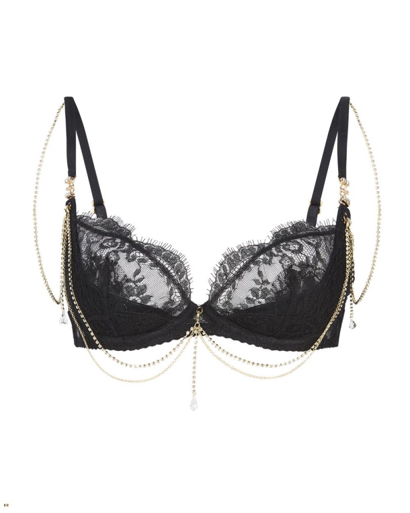 Agent Provocateur Tasmina Plunge Underwired Women\'s Bras Black | DKWFEYQ-45