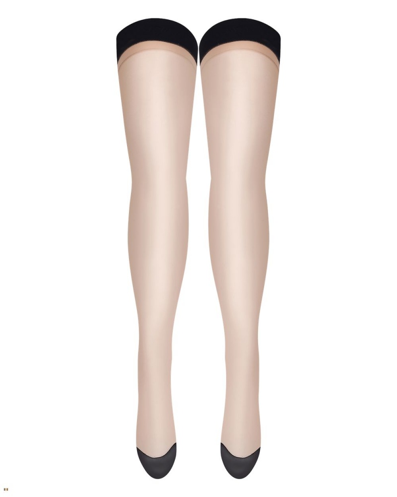 Agent Provocateur Tease Me Women\'s Stockings Beige | TAMXZCK-24