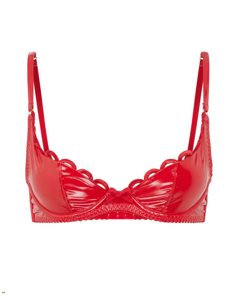 Agent Provocateur Zarya Demi Cup Underwired Women\'s Bras Red | JXHBARE-91