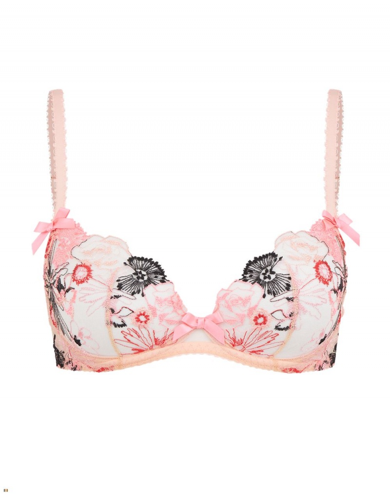 Agent Provocateur Zuri Plunge Underwired Women\'s Bras Pink | YDEIXFM-10